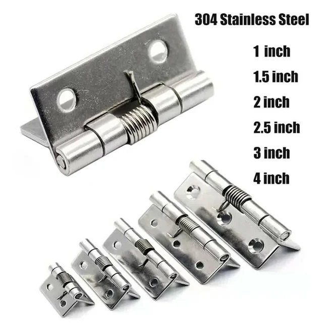 2pcs/set Self Closing Springs Door Hinge Stainless Steel Hardware 1/1.5/2 Inch For Windoww Cabinets Jewelry Box 6