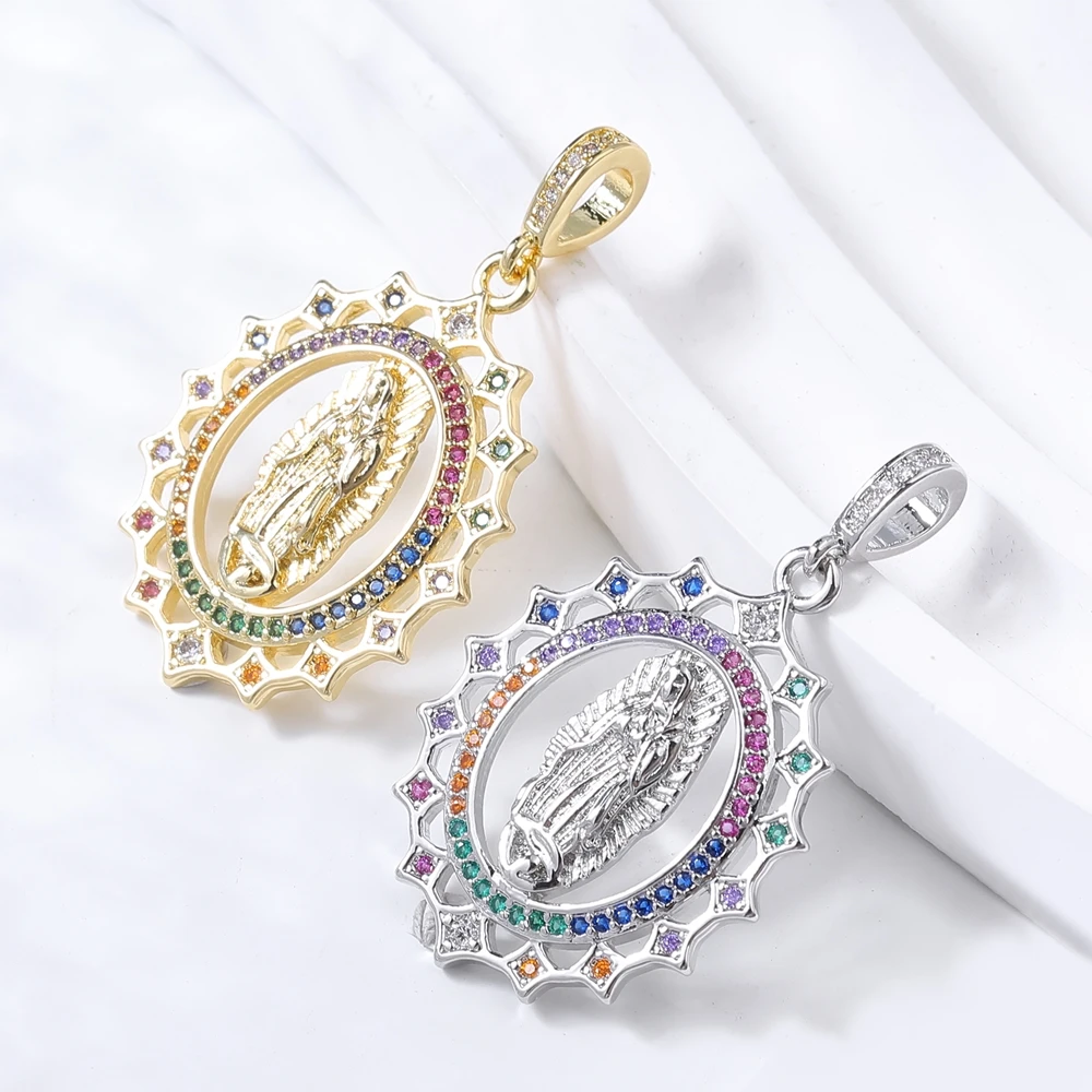Juya handgemachte 18K echt vergoldete christliche Heilige Maria Jungfrau Emaille Charms für DIY Frauen religiöse Handarbeit Schmuckherstellung – Detail 11