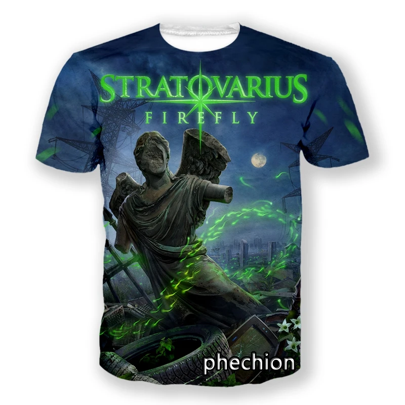 

phechion New Fashion Men/Women Stratovarius 3D Print Short Sleeve T-Shirt Casual Hip Hop Summer T Shirt Tops S142