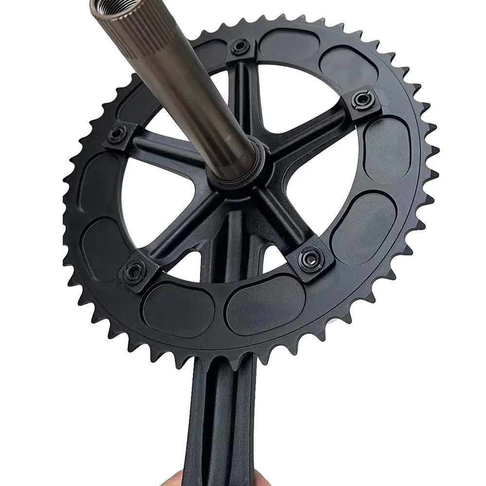 Rennrad Kurbel garnitur 144bcd 49t 144mm PCD Fahrradkette nsatz Single Speed Renn kurbel Set Rennrad 165mm Kurbel länge Fahrrad teile – Detail 9