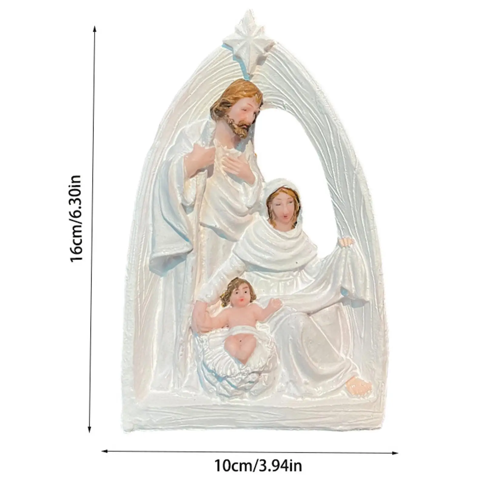 Nativity Scene Statue Holy Family Figurine for Fireplace Shelf Living Room images - 6