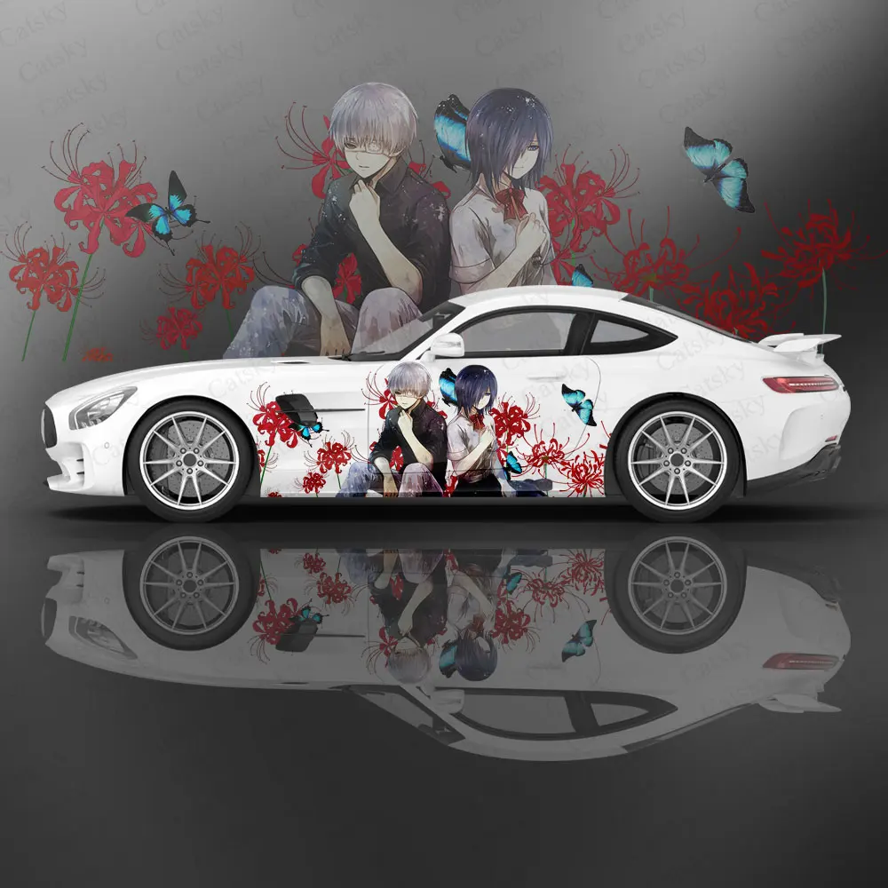 

Anime Tokyo Ghoul Kirishima Touka Car Sticker Decal Hood Body Vinyl Sticker Graphic Wrap New Car Sticker Decoration Accessories