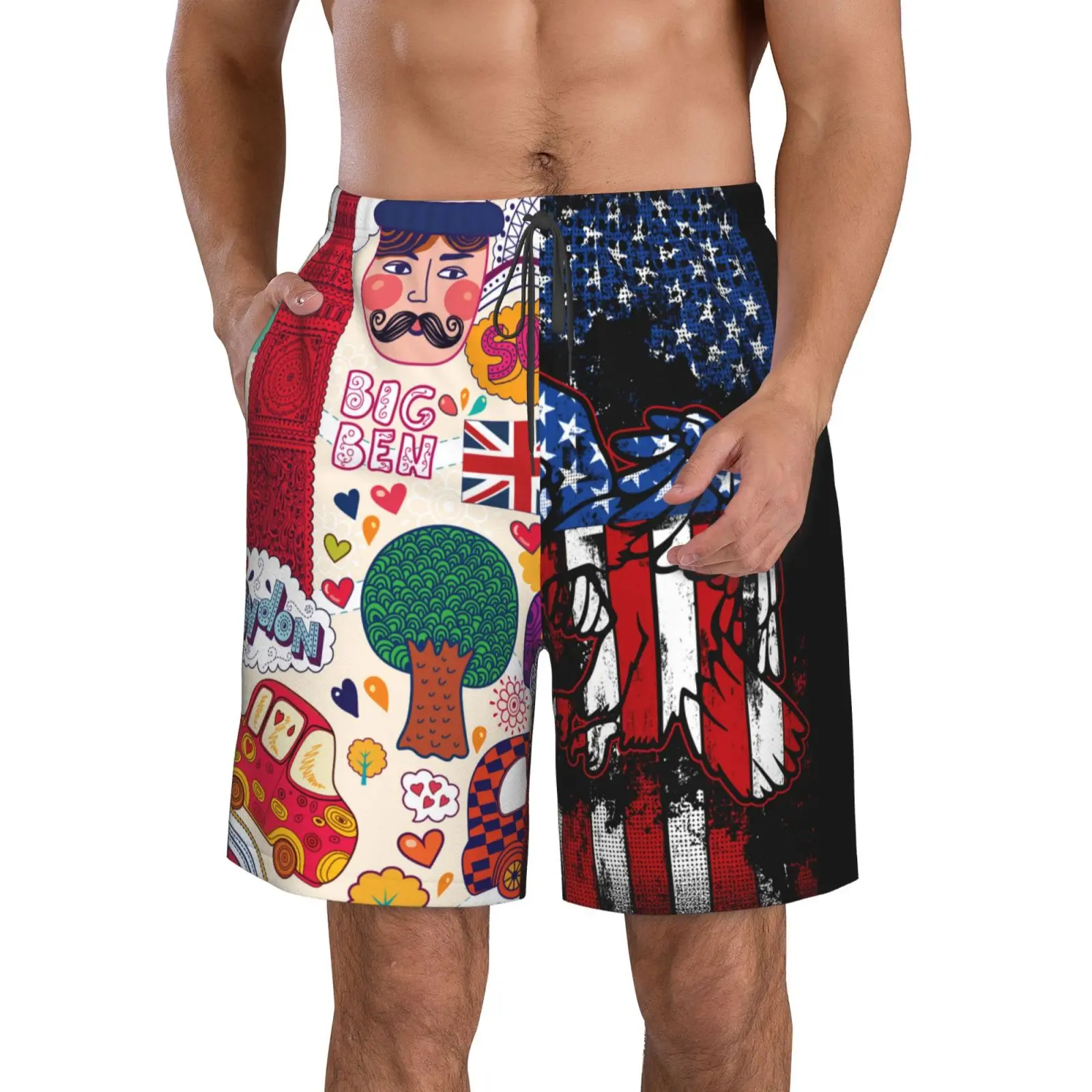 

Пляжные шорты Wansici, штаны для взрослых с изображением лондонских символов