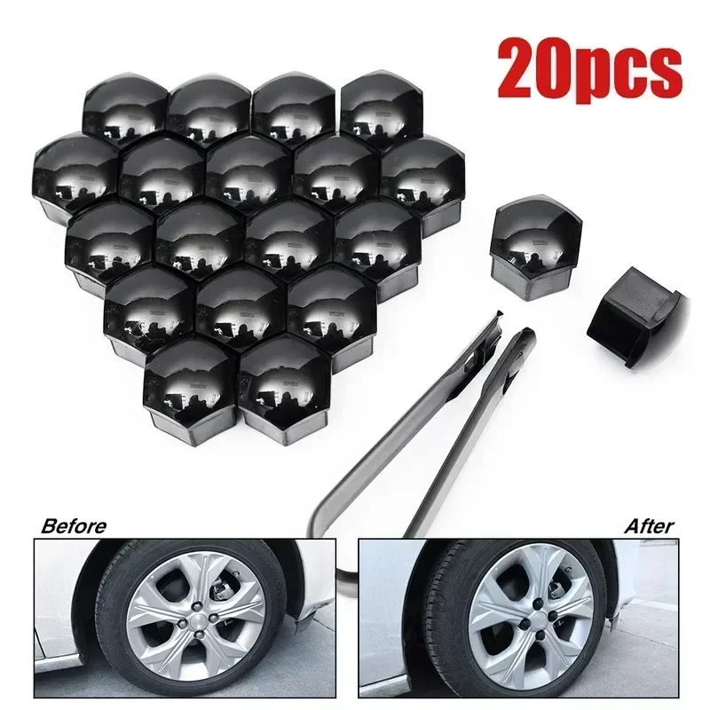 Wheel Nut Caps 20pcs Car 17mm 19mm 21mm Anti-Rust Protection Cover Car Hub Nut Decoration Cap Accessories