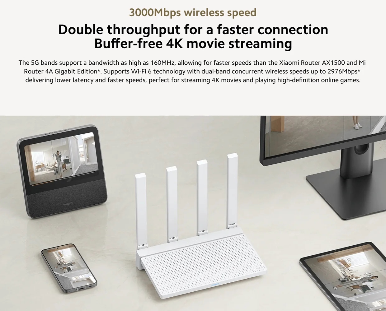 Xiaomi Router AX3000T 2.4G 5G mesh technology WiFi 6