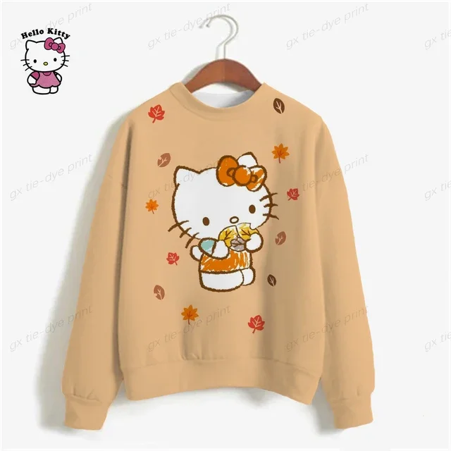 thumbnail image 1 of Sudadera con capucha con estampado de HELLO KITTY para mujer, suéter holgado con estampado de dibujos animados, moda coreana, elegante, fino, y2k, otoño, 1 of 3