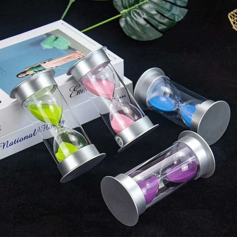 5~60 Minutes Hourglass Silver Lid Safety Timer Sand Clock Kids Drop Proof Time Management Desktop Gift Trinkets Brithday Gift 3