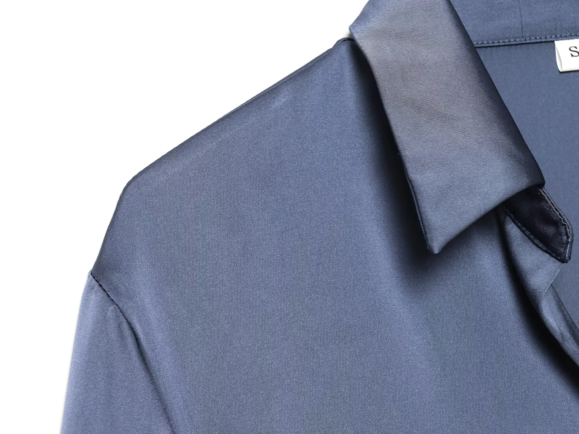HH Damenmode, vielseitiges 3-Farben-Revers-Satin-strukturiertes High-End-Hemd, weiblich, elegant, lässig, einreihiges Langarm-Hemd – Detail 16