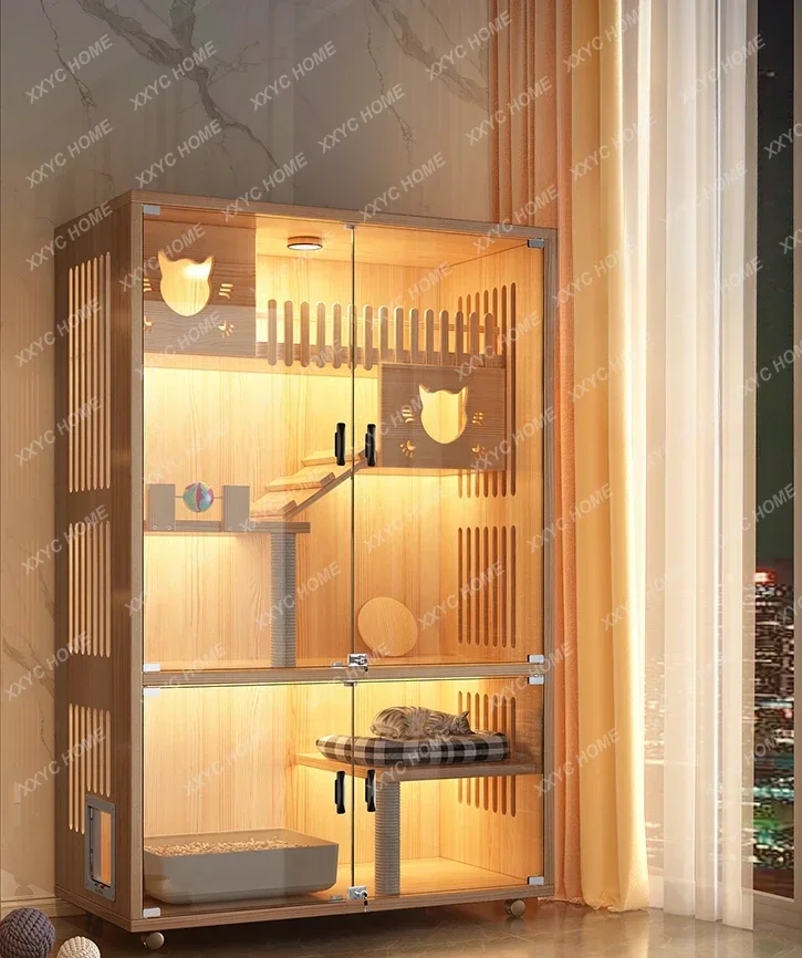 

Переносной трехслойный дом для кошки из массива дерева