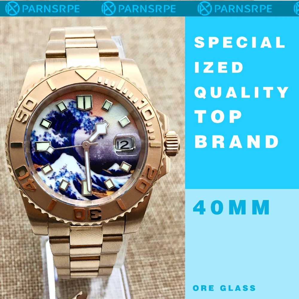 40mm Kanagawa Surf Luminous Dial Ceramic Ring Yacht Men's Automatic ...