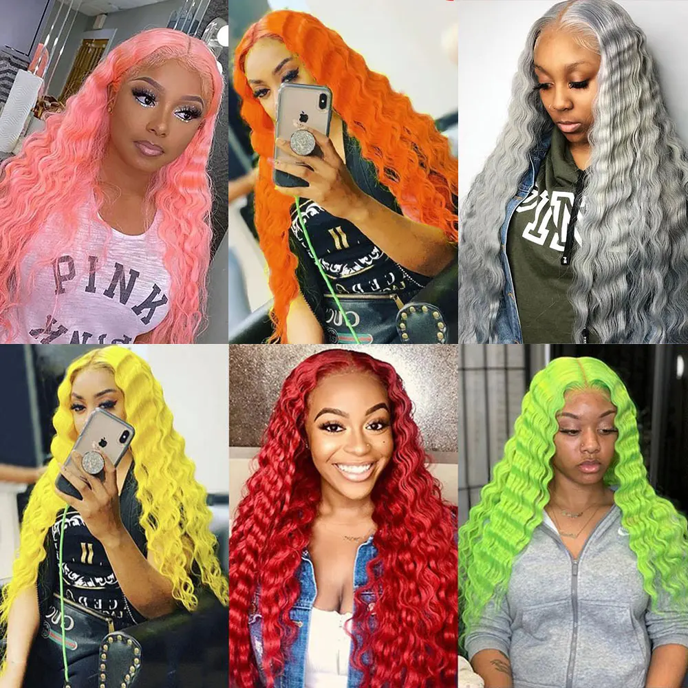 13x6 13x4 613 Honey Blonde Colored Curly Lace Front Human Hair Wigs for Women Brazilian 180 Deep Wave Frontal Wig Human Hair