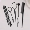 4-6Pcs/Set Black Basic Styling Tool Braid Hairstyle Twist Donut Bun Maker Hairpins For Women DIY Hair Styling Accessories 2