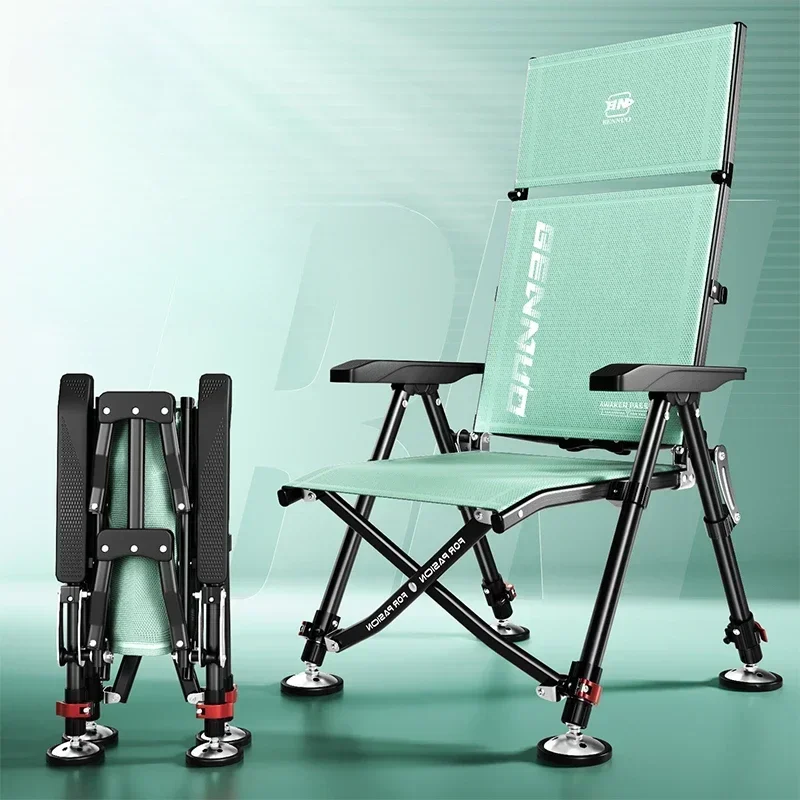 CD29 European Large Fishing Chair Lightweight Foldable Chair with Adjustable Settings Waterproof Bag Sunshade Fishing Gear