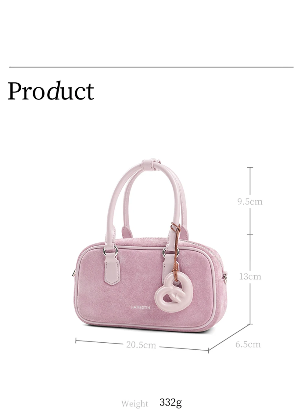 Split leather bowling bag, minimalist detail