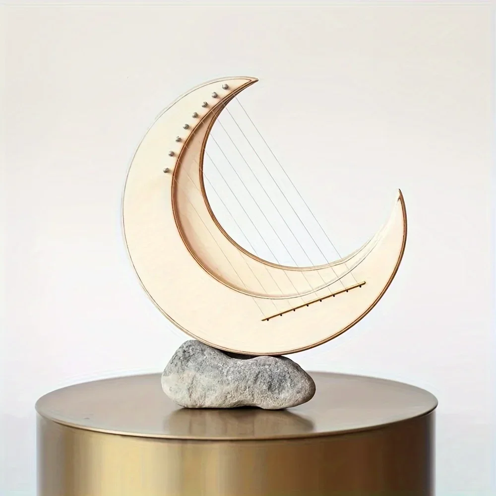 Moon Lyre-Professional Portable Finger Harp with 11/15 Notes, C/G Tuning, Maple & Elm Wood, Ideal for Beginners and Pros