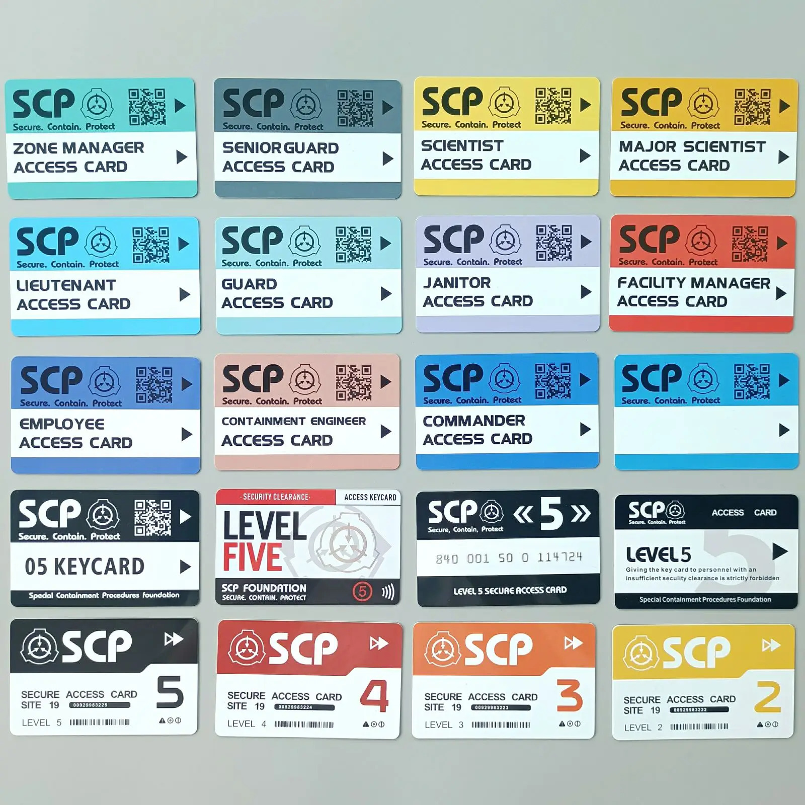 SCP Foundation Secure Access ID Cards Secret Laboratory 