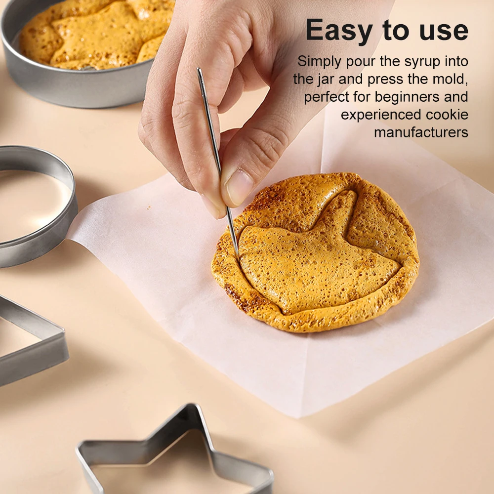 12pcs Sugar Cookie Mold Candy Biscuits Molds Sugar Game Kit Honeycomb Cookies Game Kit For Squid Korean TV Fans and Kids cookie mold
