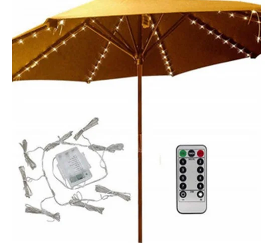 104 LED Parasol Garden Umbrella Light Outdoor Terrace Waterproof Solar Powered Lamp String for Garden Patio Fairy Lights Decor