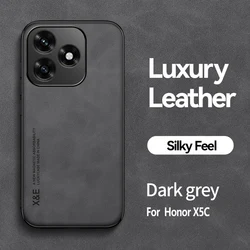 Premium Soft Leather Shockproof & Fingerprint - Resistant Phone Case for Honor X5C Plus (Black)