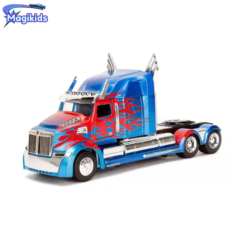 1:24 Transformers Optimus Prime Western Star 5700XE phantom Diecast Metal Model Alloy Toy Car for Children Gift Collection J224