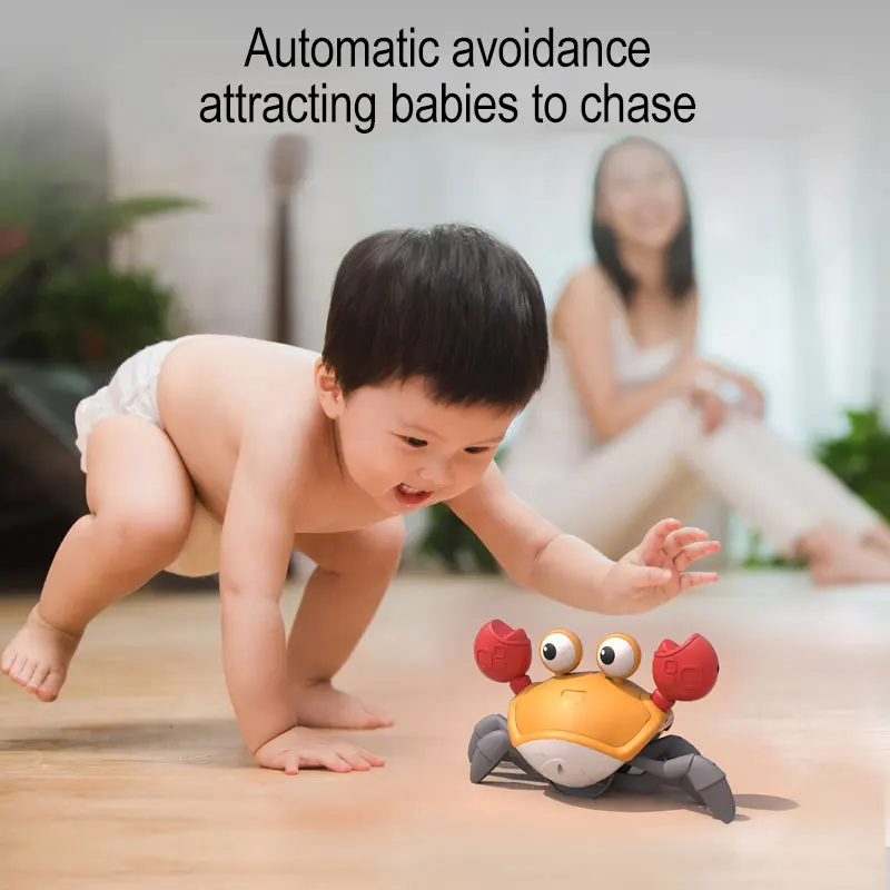 Dancing Crab Escape Crabs Baby Crawling Crab Musical Dancing Moving Toy Run Away Toy for Babies Crawling Interactive Toys 6