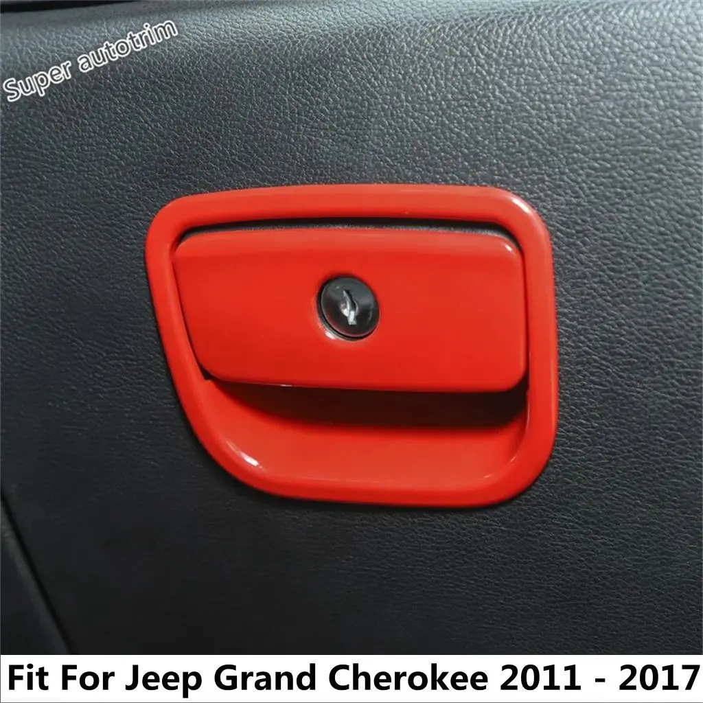 

Car Copilot Glove Storage Box Handle Cover Trim For Jeep Grand Cherokee 2011 - 2017 ABS Matte / Red / Carbon Fiber Accessories