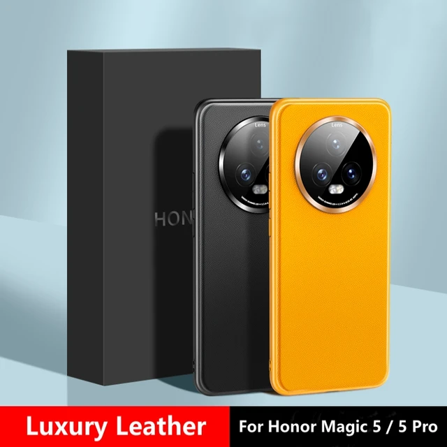 For Honor Magic 5 Pro Case Luxury PU Leather Soft Silicone Phone Back Cover  For Magic5 5Pro 5G Stylish Funda Shockproof Bumper - AliExpress