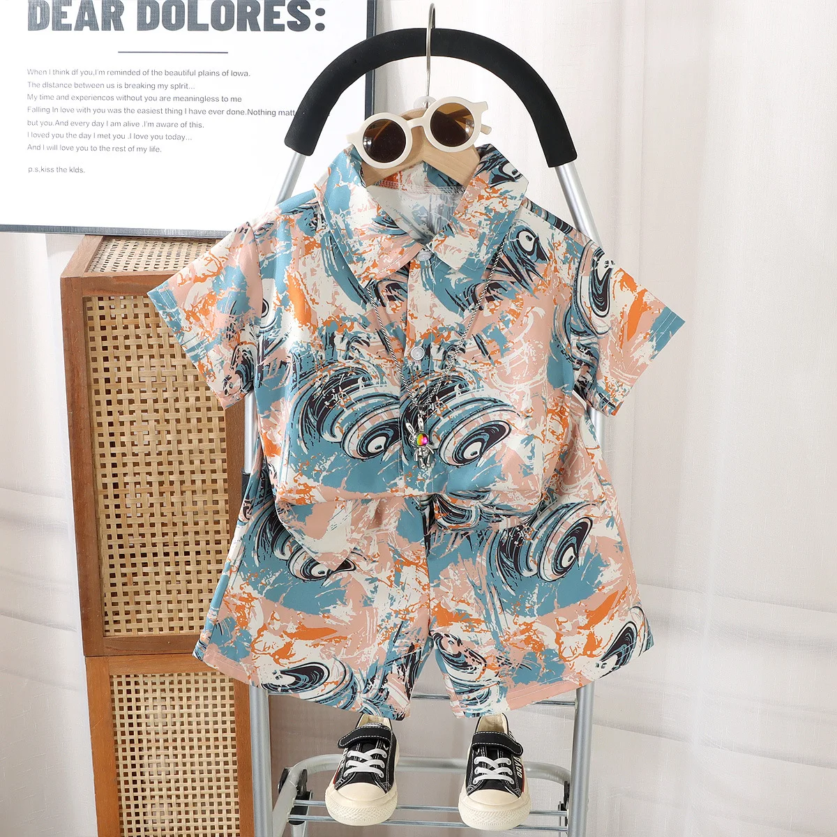 0-8Y Kids Baby Boy Clothes Summer Floral Print Sets 2Pcs Short Sleeve Shirt+Shorts Child Boy Beach Wear Casual Outfits 6