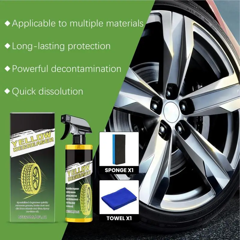 Car Wheel Cleaning Agent Car Wheel Cleaner Professional Detailing Wheeltire Cleaner Cleaning Tools 120ml For Gentle
