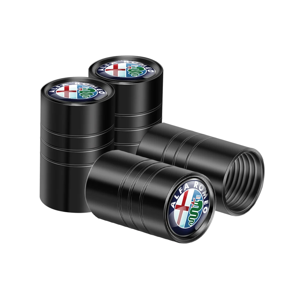 Set of 4 Stylish Car Tire Valve Caps - Air Stem Protective Covers
