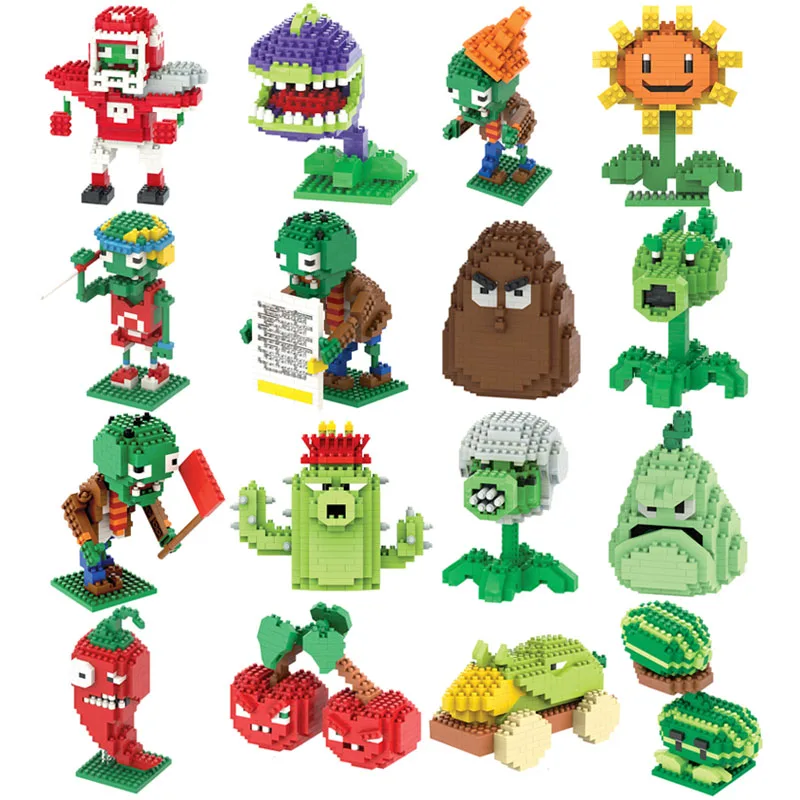 

Popular Plants Vs Zombies Children's Cartoon Building Block Puzzle Assembly Mini Toy Bricks Exquisite Gifts Wholesale