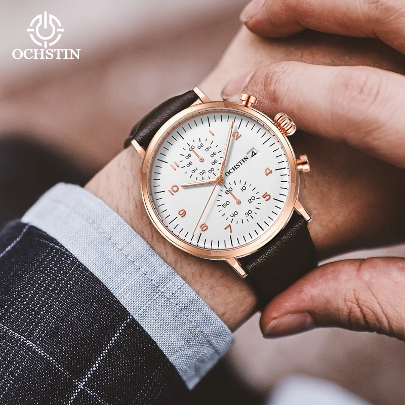 

OCHSTIN Pilot Series Men's Quartz Watch Millisecond Second Timing Life Waterproof Multi-functional Quartz Watch Mature Charm