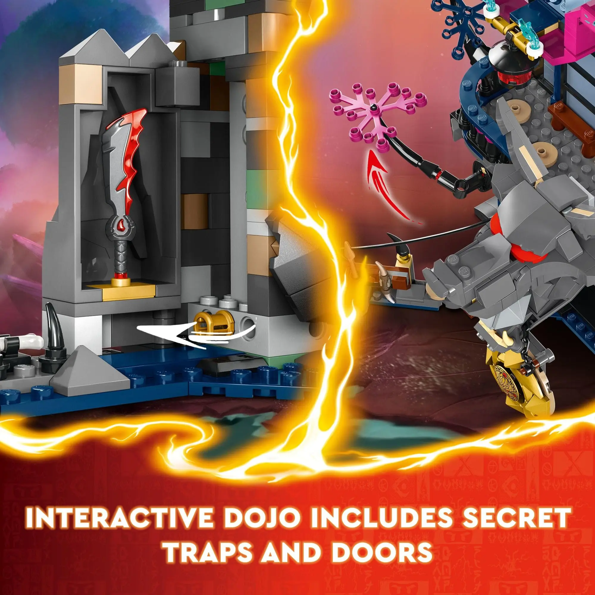 LEGO NINJAGO Wolf Mask Shadow Dojo Building Toy with 8 Ninja