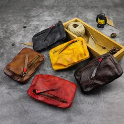 New Coin Purse Retro Creative Mini Storage Bag Japanese Style Handmade Original Leather Coin Purse Multifunctional Card Holder