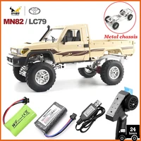 Metal MN82 1:12 Retro Rc Car with LED Lights Full-scale Simulation LC79 Professional 4WD Remote Control Pickup Truck Model Toys 1