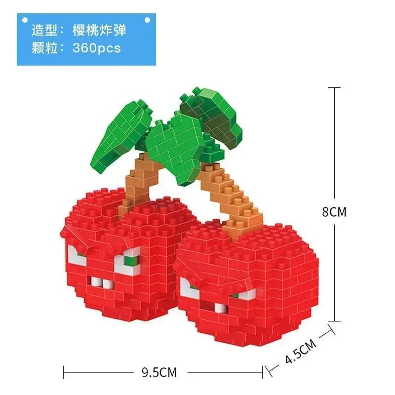 Plants VS Zombies Mini Building Block Set - Cartoon Peashooter, Sunflower, and Chomper Toy