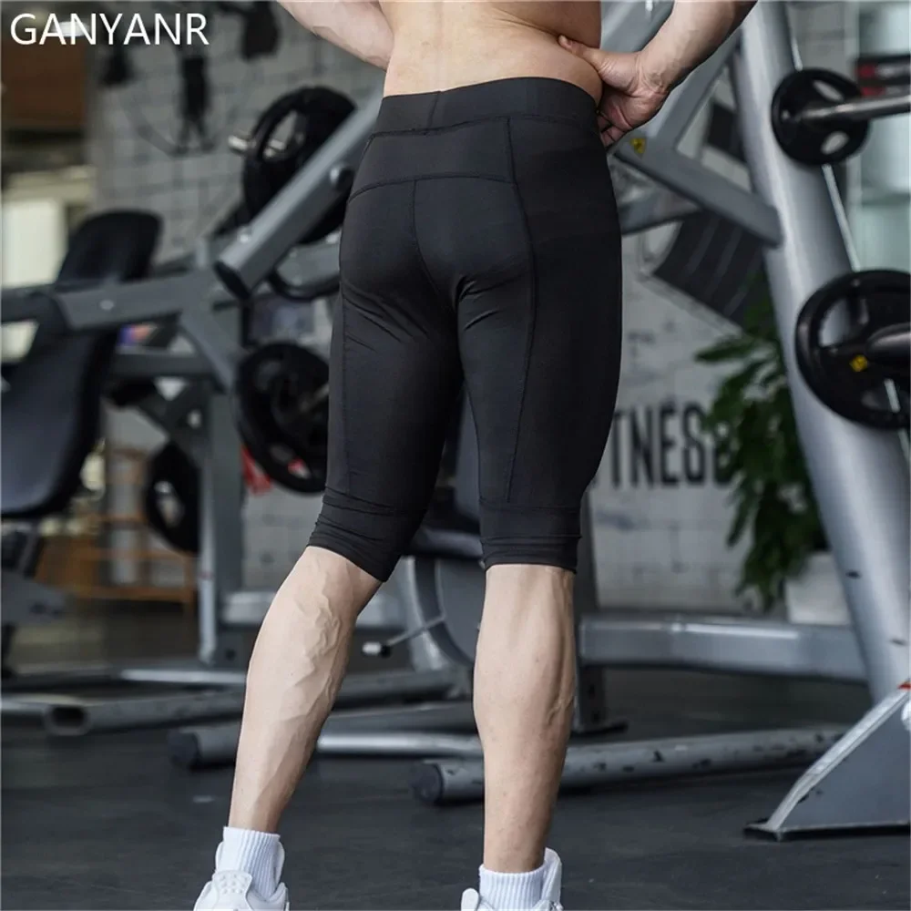 Running Tights Shorts Men Sports Sweatpants Fitness Training Quick drying Compression workout yoga gym Cycling Track