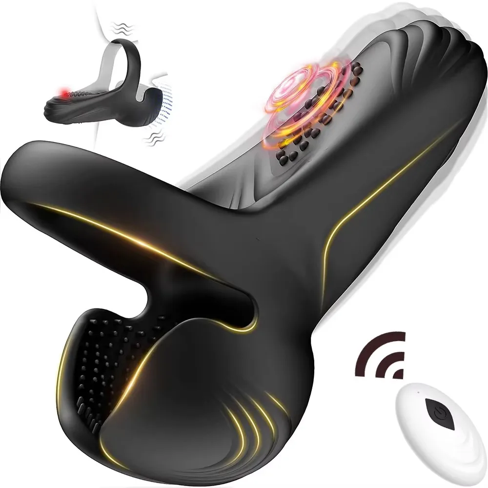 Männliches Hodenmassagegerät, Vibrator, Penisring, Hodensack, Perineumstimulator, Fernbedienung, Sexspielzeug für Männer, vibrierender Cockring 1