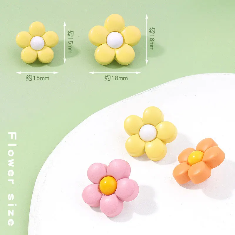 Bottoni A Forma Di Fiore In Resina - 50 Pezzi, 12 Mm - Multicolore - Per Cucito, Maglia E Fai Da Te
