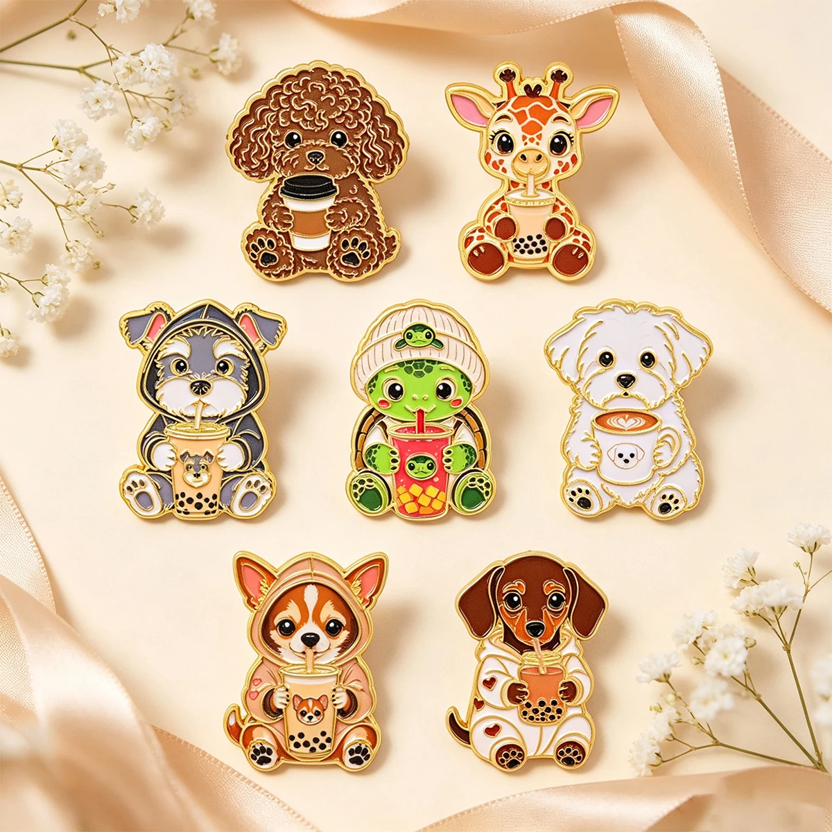 Charming Otter Enamel Pin - Adorable Water Animal Brooch for Clothing and Accessories