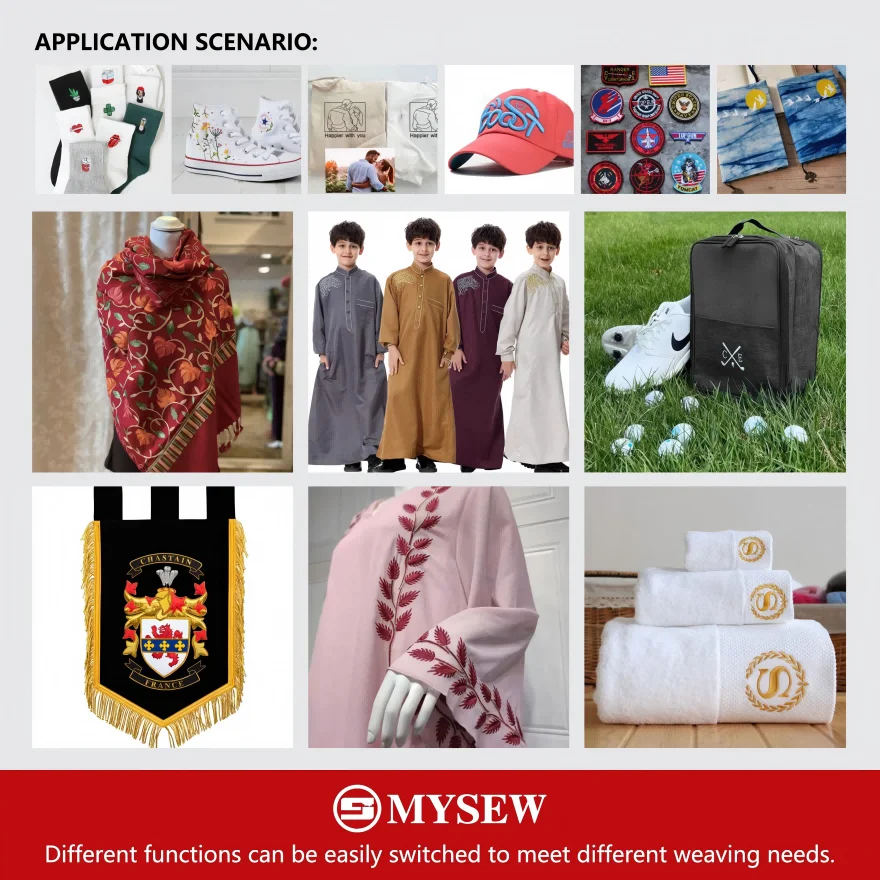 MYSEW MFS1200 단일 헤드 컴퓨터 1200rpm 12바늘 컴퓨터화된 모자 로고 티셔츠 산업용 자수 기계 판매