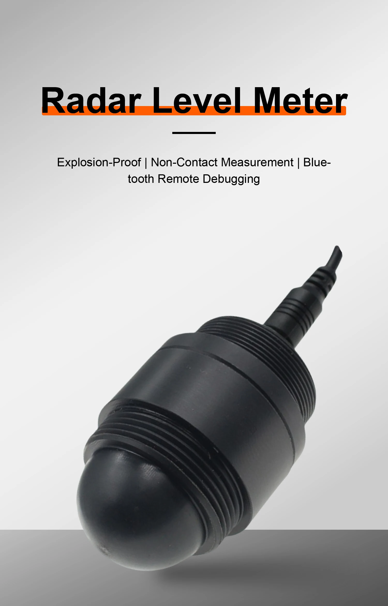 Radar Water Level Sensor Non Contact Level Transmitter 65m RS485 4-20mA PP Probe
