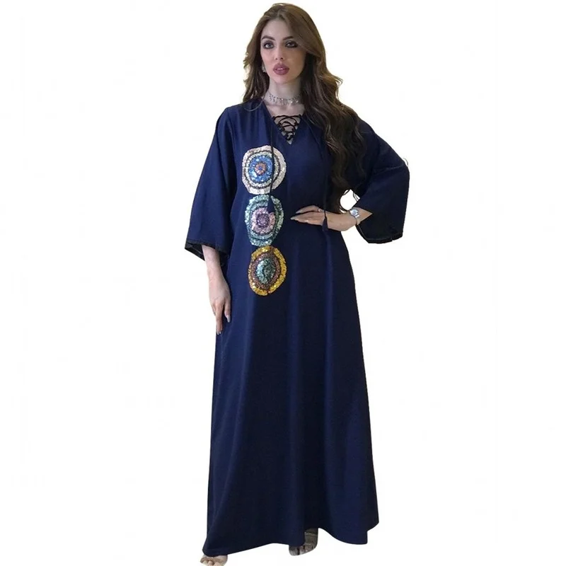 

Spring Autumn New Arrival African Dashiki Gorgeous Long Sleeve Maxi Dresses Women Muslim Fashion Abaya