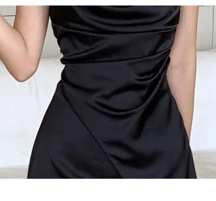Sexy Black Dresses for Women Summer New Spaghetti Strap Mesh Patchwork Slim Evening Party Dress Prom Robe French Vestidos Mujer