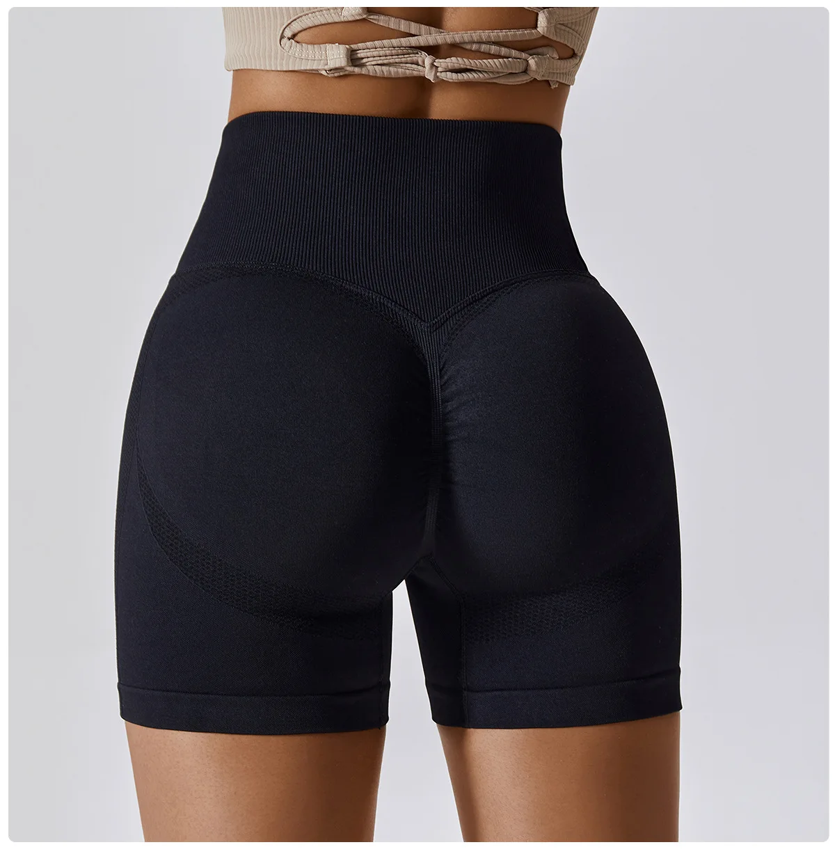Pantaloncini da donna Pantaloncini sportivi senza cuciture per donna Ciclismo Jogging Fitness Vita alta Push Up Pantaloncini da palestra Leggings Abbigliamento da yoga da donna_voghion.com