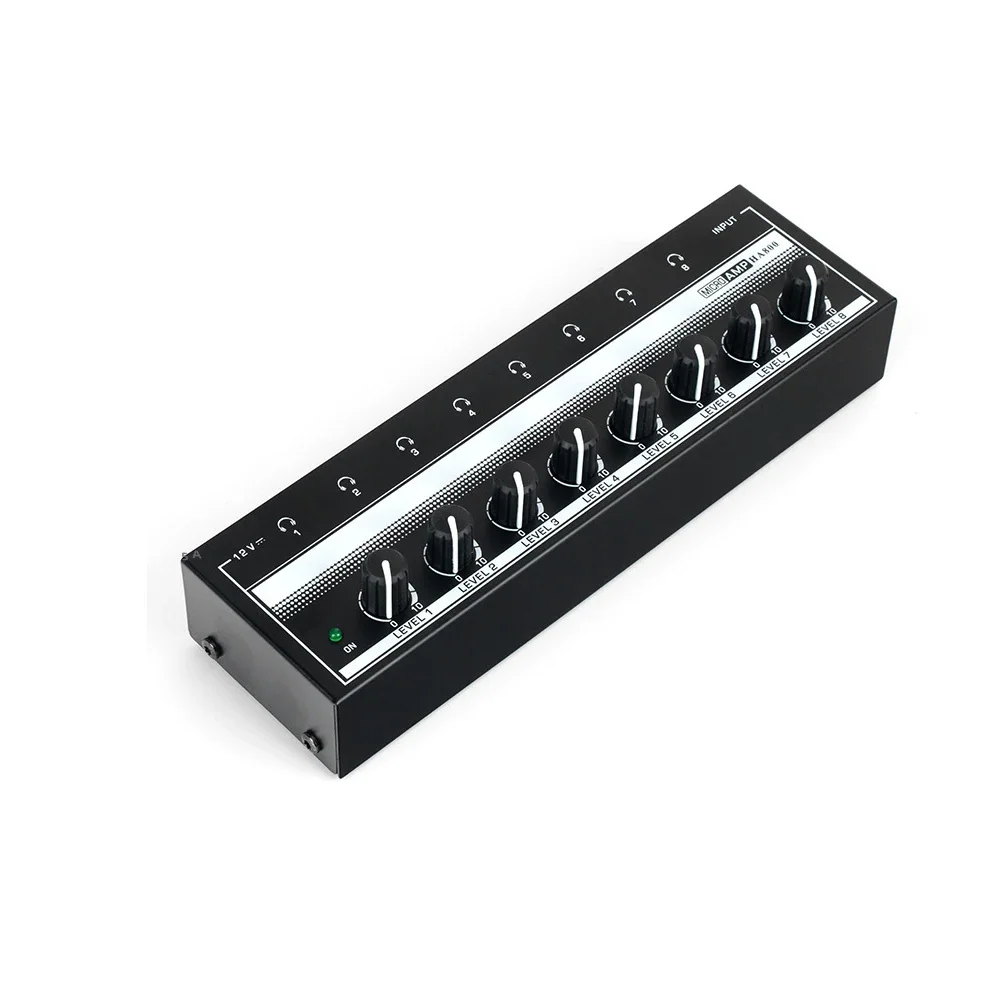 HA800 헤드폰 앰프 오디오 앰프 초소형 8채널 미니 오디오 스테레오 마이크 AMP. 전원 어댑터 포함