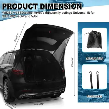 1PCS Car Tailgate Screen  Self Driving Anti Mosquito And Insect Net Bag Outdoor Camping Ventilation Trunk Breathable Mesh Cover 2