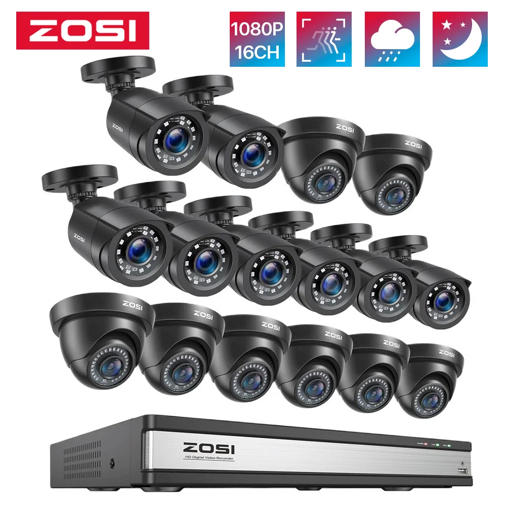 ZOSI2MPCCTVSecuritySurveillanceCameraSystems16CH1080PH265DVR