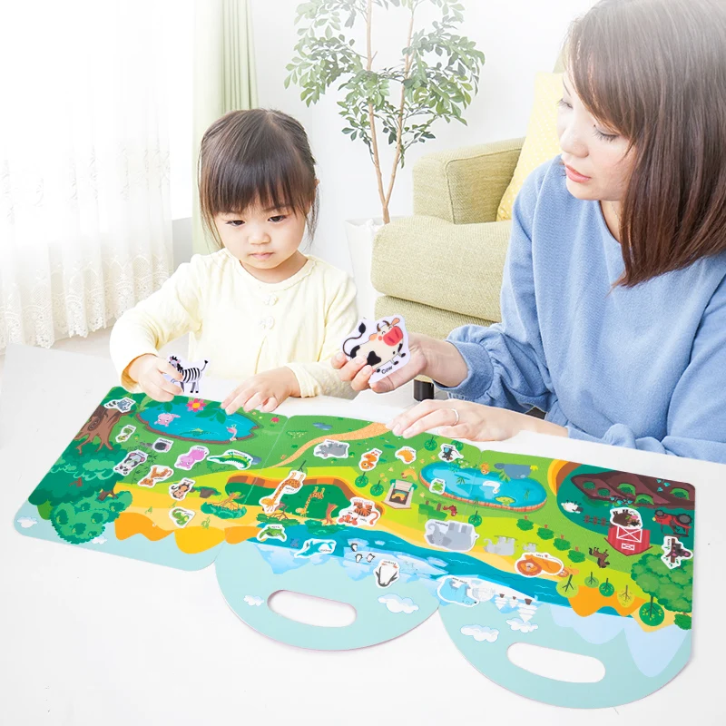 Early Childhood Education Scene Sticker Book Focus Cultivation Quiet Sticker Book Enlightenment Puzzle Cognitive Book For Kids 3
