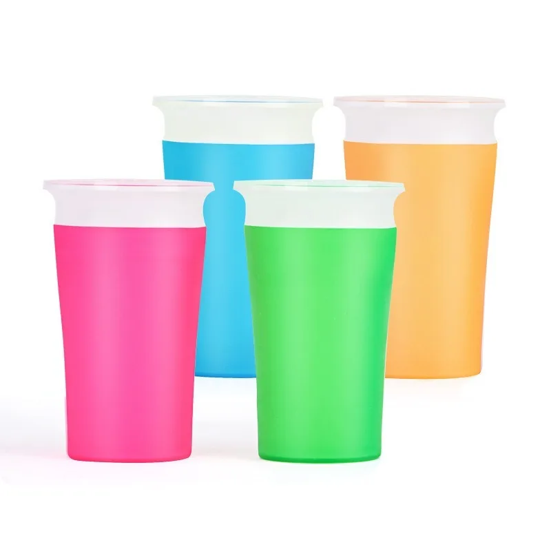 

1PC 360 Baby Cups Can Be Rotated Magic Cup Baby Learning Drinking Cup LeakProof Child Water Cup Bottle 260ML 270ML Copos